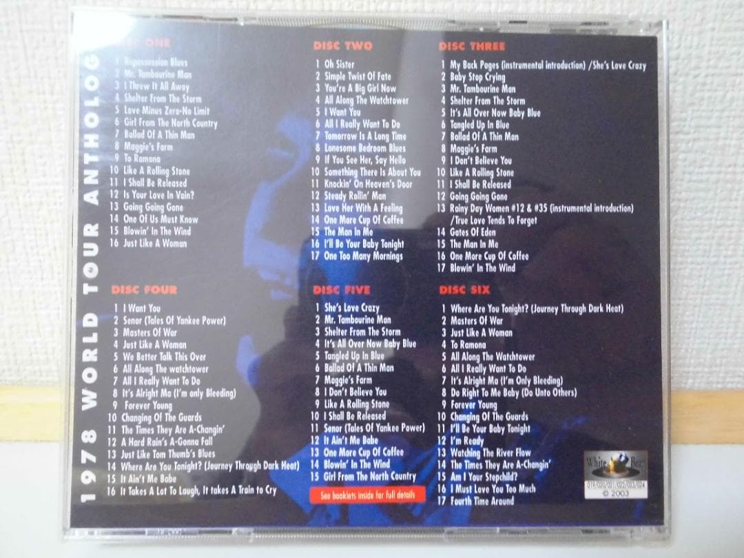 ボブ・ディラン 1978 WORLD TOUR ANTHOLOGY (6CD)