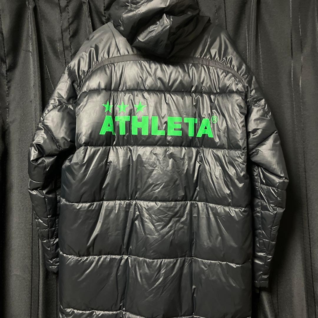 ATHLETA フード付きベンチコート ブラック　ヴェルディ