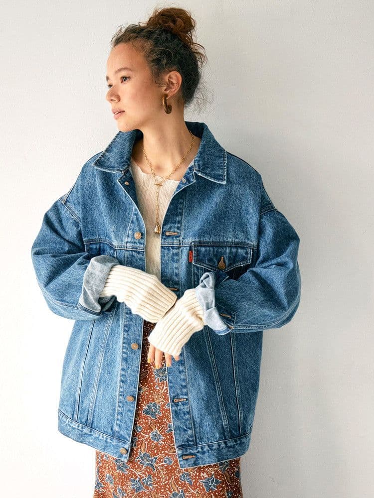 極美品　未使用級　アングリッド　ビックシルエットデニムジャケット　ブルー　25