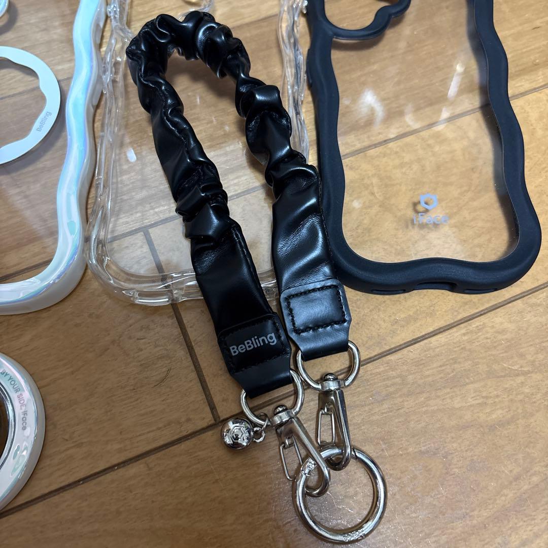 iFace iPhone16 ケース4点セット　バンカーリング＋ストラップ