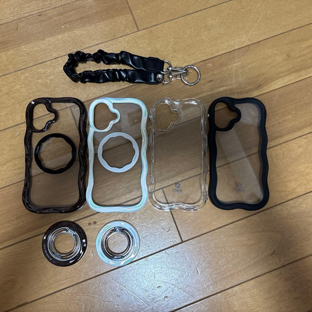 iFace iPhone16 ケース4点セット　バンカーリング＋ストラップ