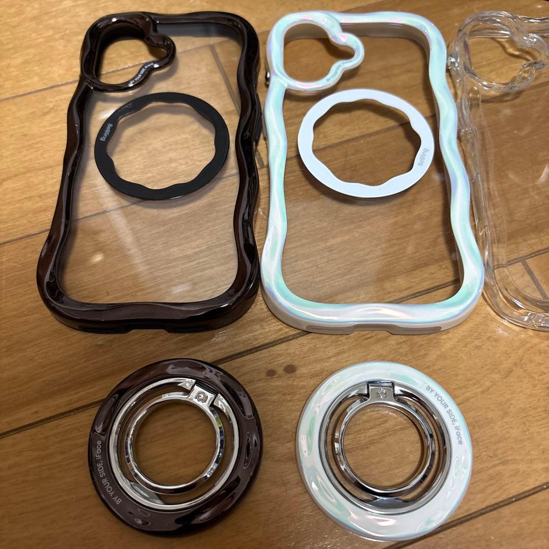 iFace iPhone16 ケース4点セット　バンカーリング＋ストラップ