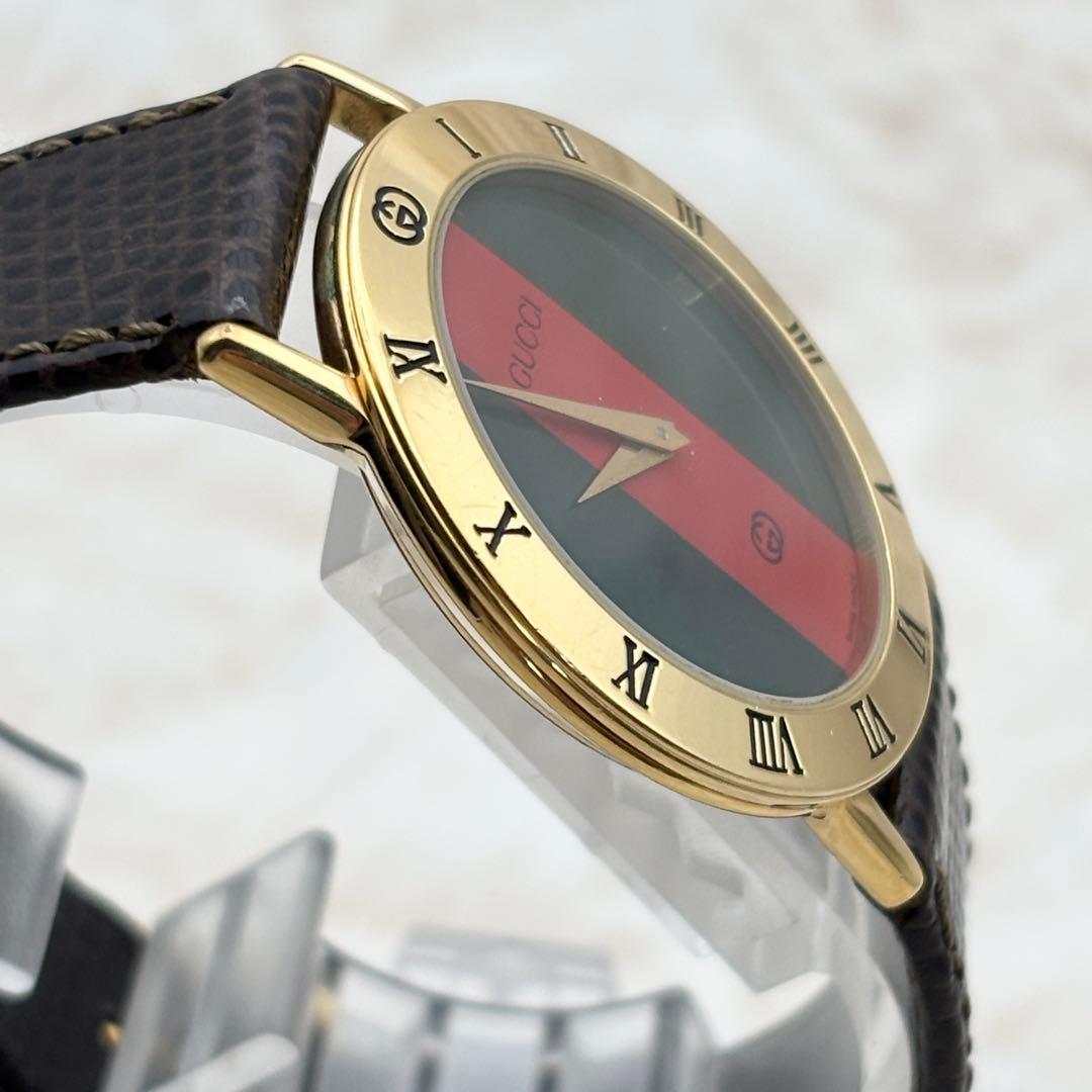 【新品電池/稼働】 GUCCI 3000M シェリー メンズ ゴールド