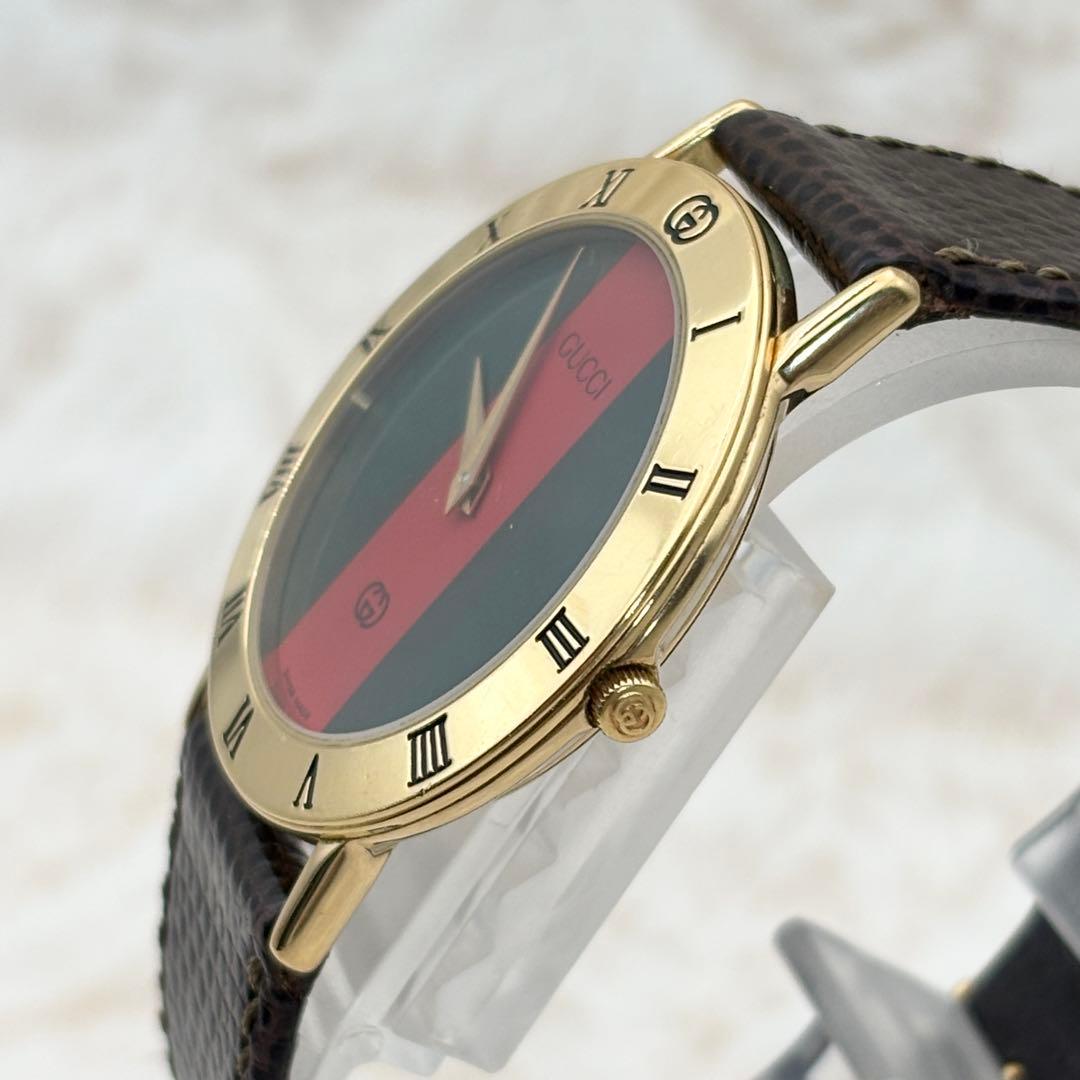 【新品電池/稼働】 GUCCI 3000M シェリー メンズ ゴールド