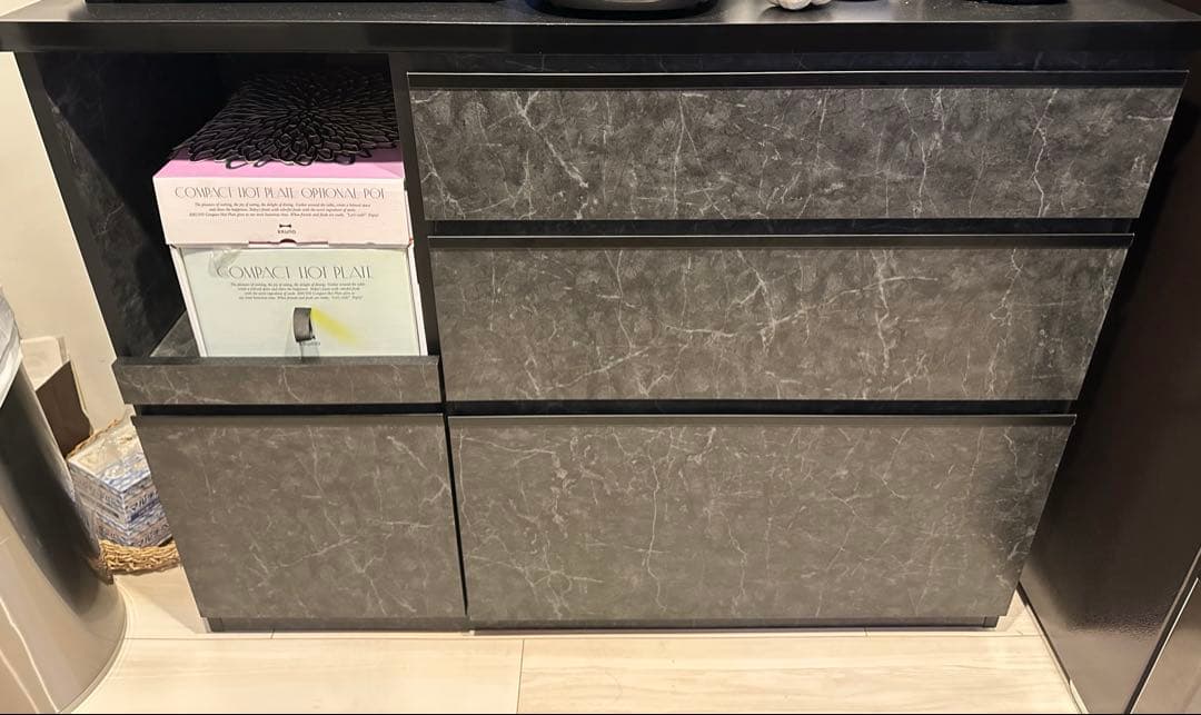 BLACK大理石調キッチンカウンター