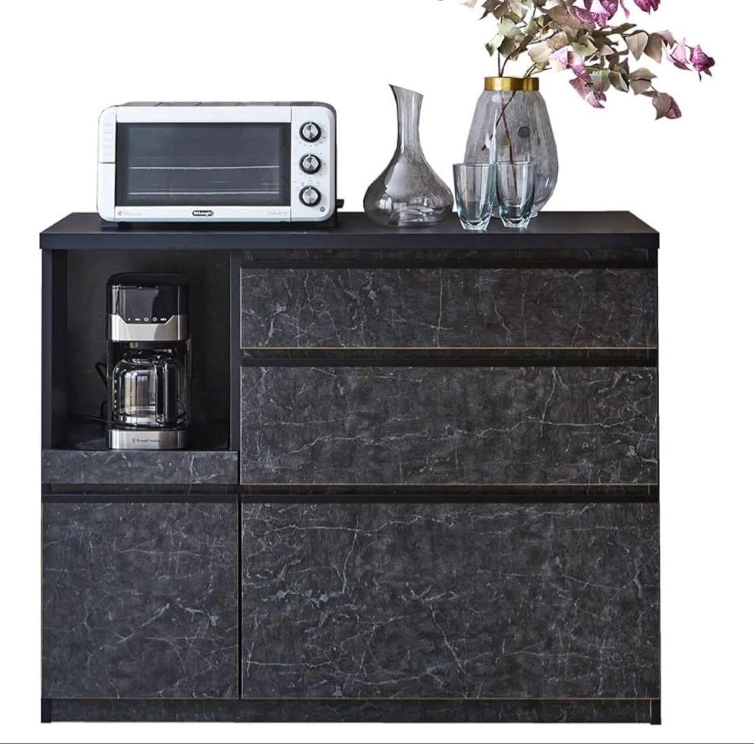 BLACK大理石調キッチンカウンター