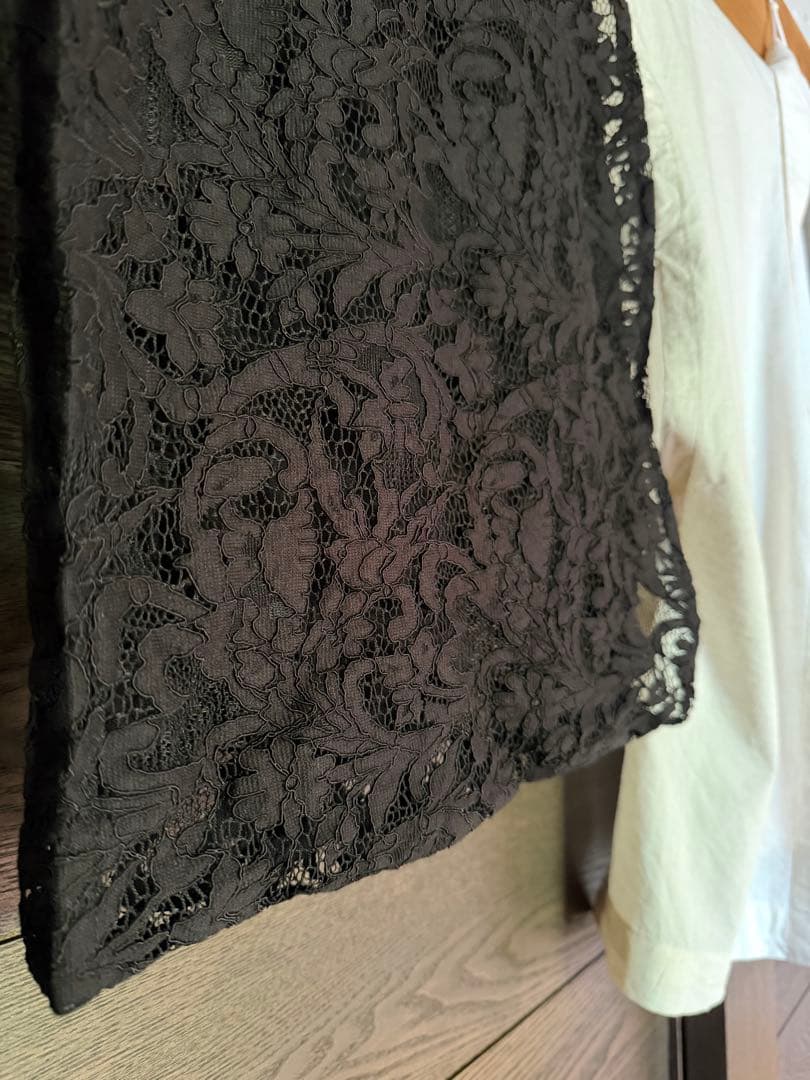 DOUBLEMAISONドゥーブルメゾン レース二部式襦袢 (クロ)