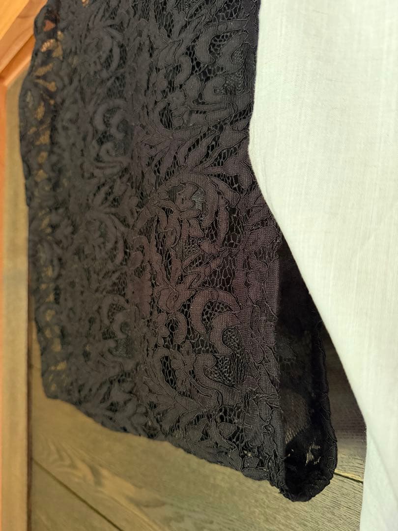 DOUBLEMAISONドゥーブルメゾン レース二部式襦袢 (クロ)