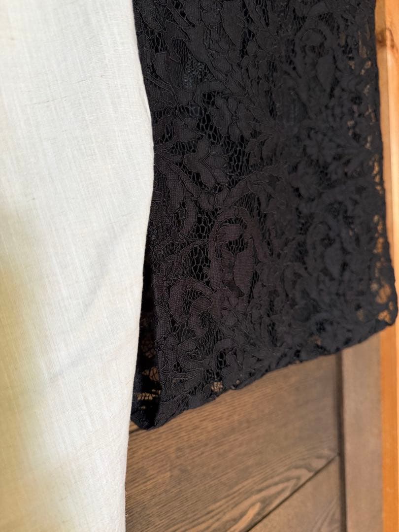 DOUBLEMAISONドゥーブルメゾン レース二部式襦袢 (クロ)