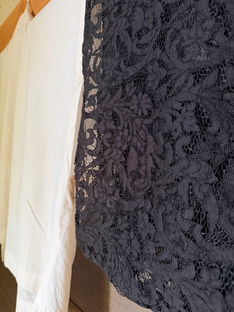 DOUBLEMAISONドゥーブルメゾン レース二部式襦袢 (クロ)