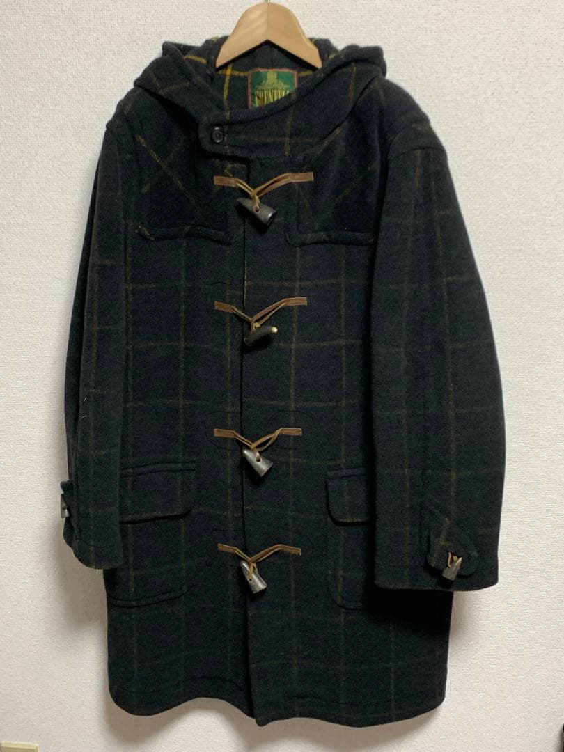 GRENFELL 英国製 ダッフルコート チェックウール フード付き 古着