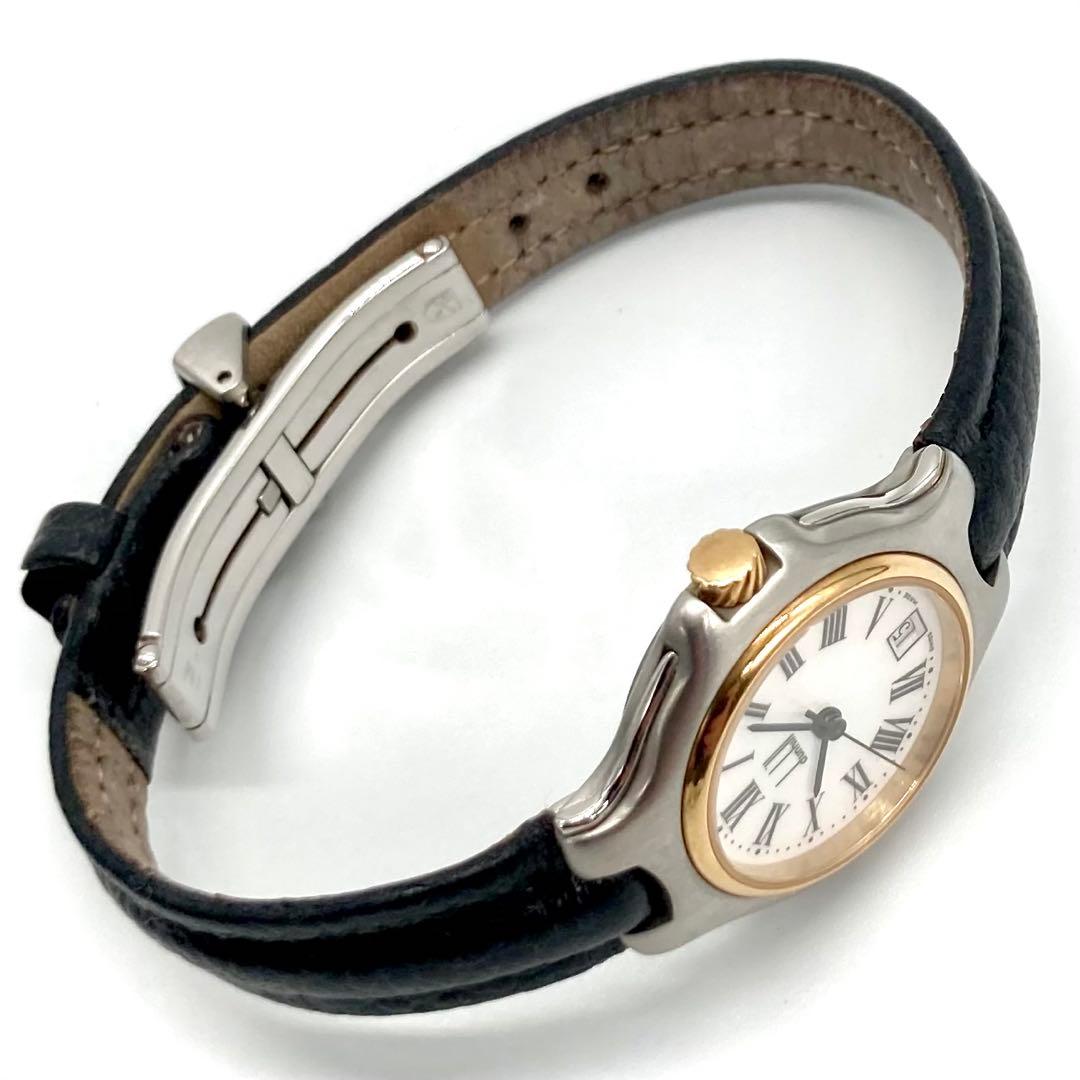 【稼動】 ダンヒル 腕時計 クオーツ QZ ローマン デイト コンビカラー