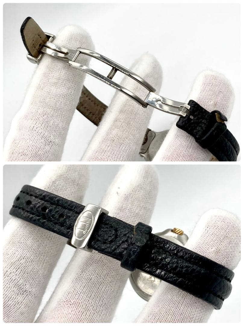 【稼動】 ダンヒル 腕時計 クオーツ QZ ローマン デイト コンビカラー