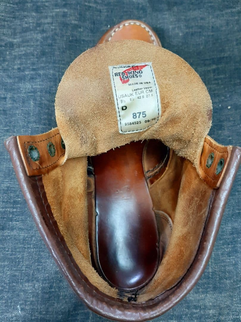 定番８７５　レッドウィング　サイズ９.５Ｄ　２７.５センチ