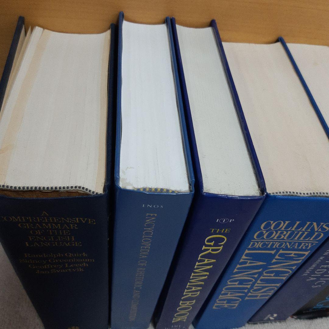 洋書 大型本　青系　アンティーク ヴィンテージ ジャンク 辞書など　8冊
