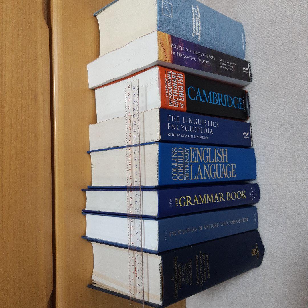 洋書 大型本　青系　アンティーク ヴィンテージ ジャンク 辞書など　8冊