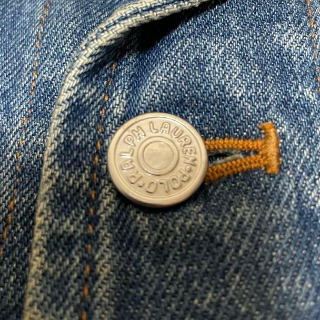 ポロ ラルフローレン ビンテージ 90s 白タグ デニム トラッカー ジャケット