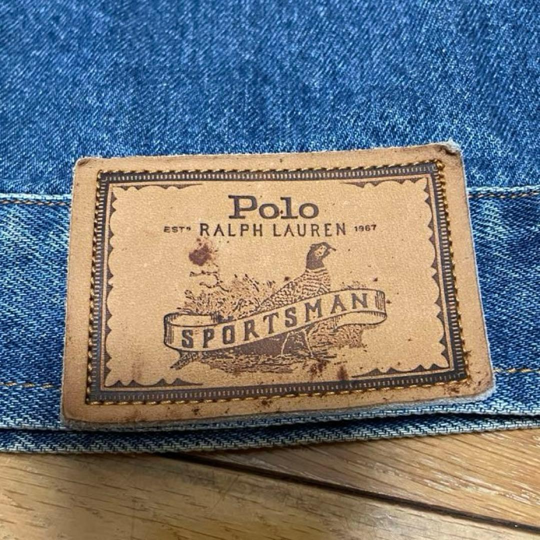 ポロ ラルフローレン ビンテージ 90s 白タグ デニム トラッカー ジャケット