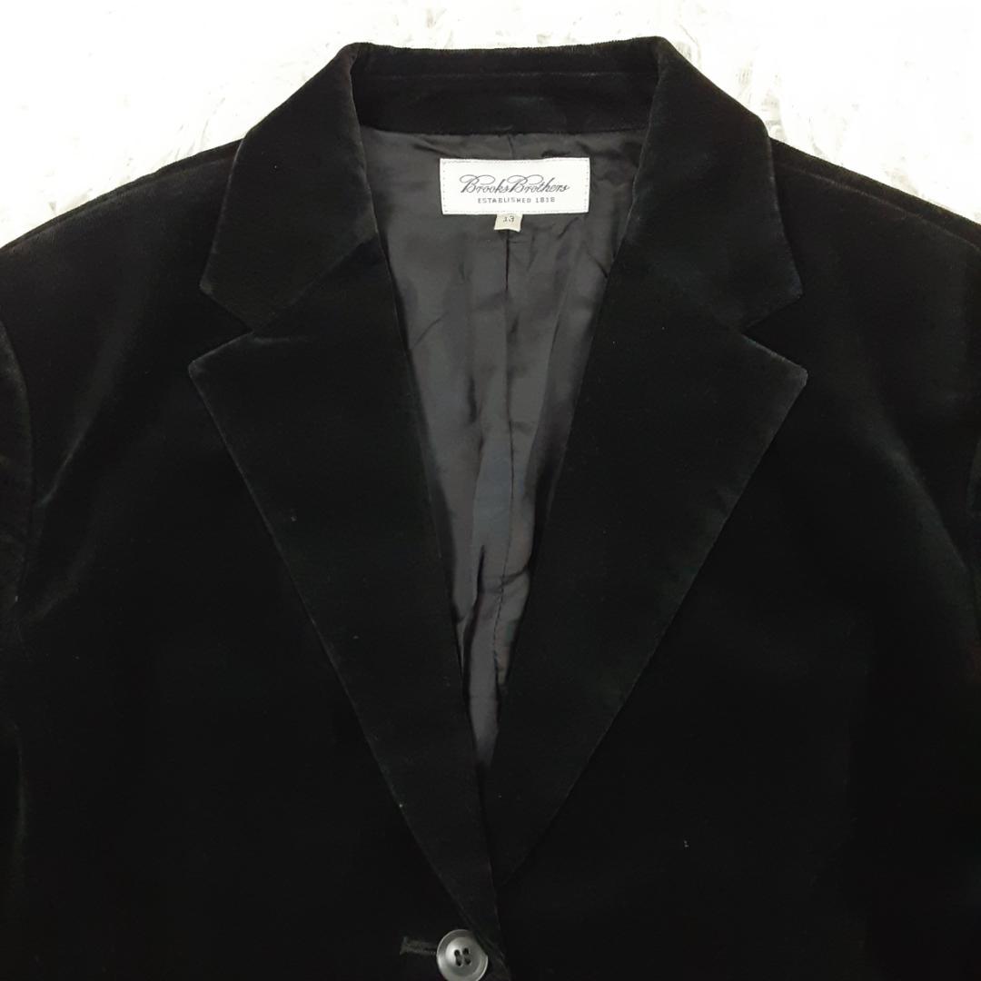 美品◎ブルックス ブラザーズ テーラードジャケット ブラック 黒 ベロア素材