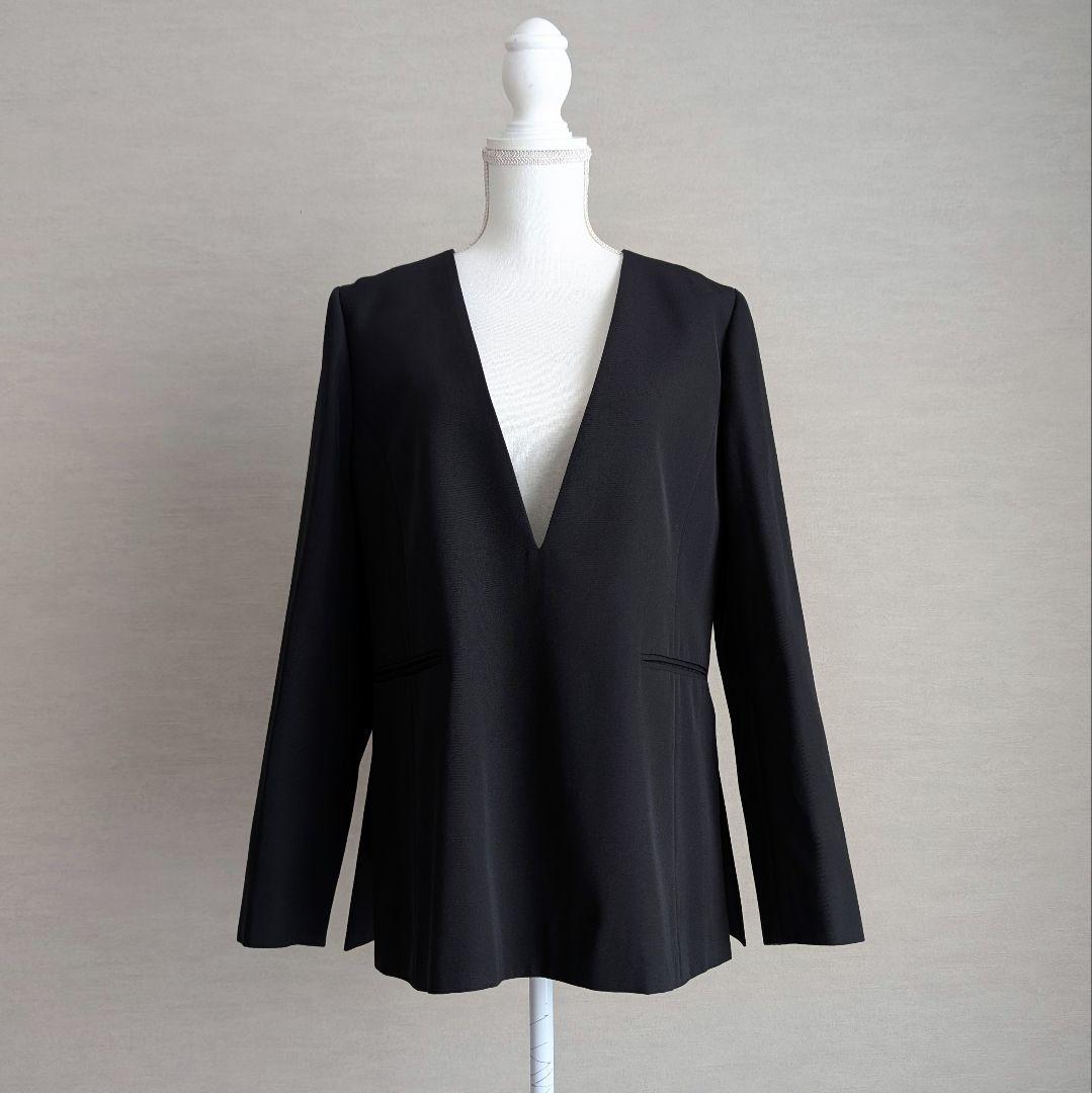 ADORE クリアツイルブラウス アドーア ブラック ノーカラージャケット
