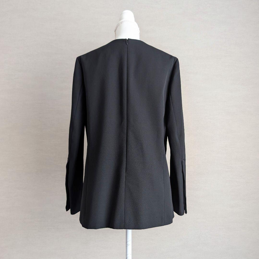 ADORE クリアツイルブラウス アドーア ブラック ノーカラージャケット