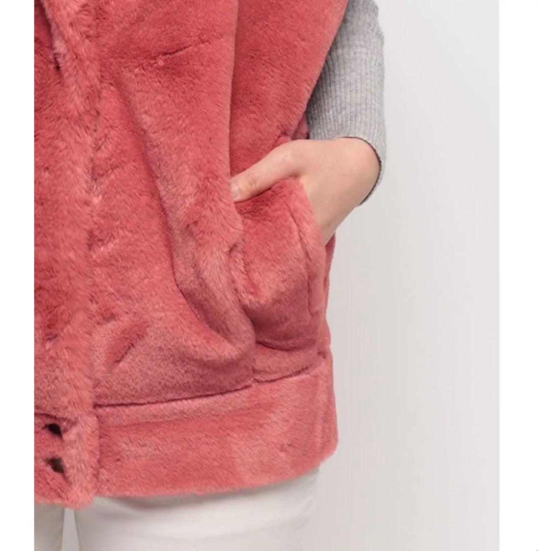 美品forte_forte 24SS フェイクファー ベスト ブルゾン