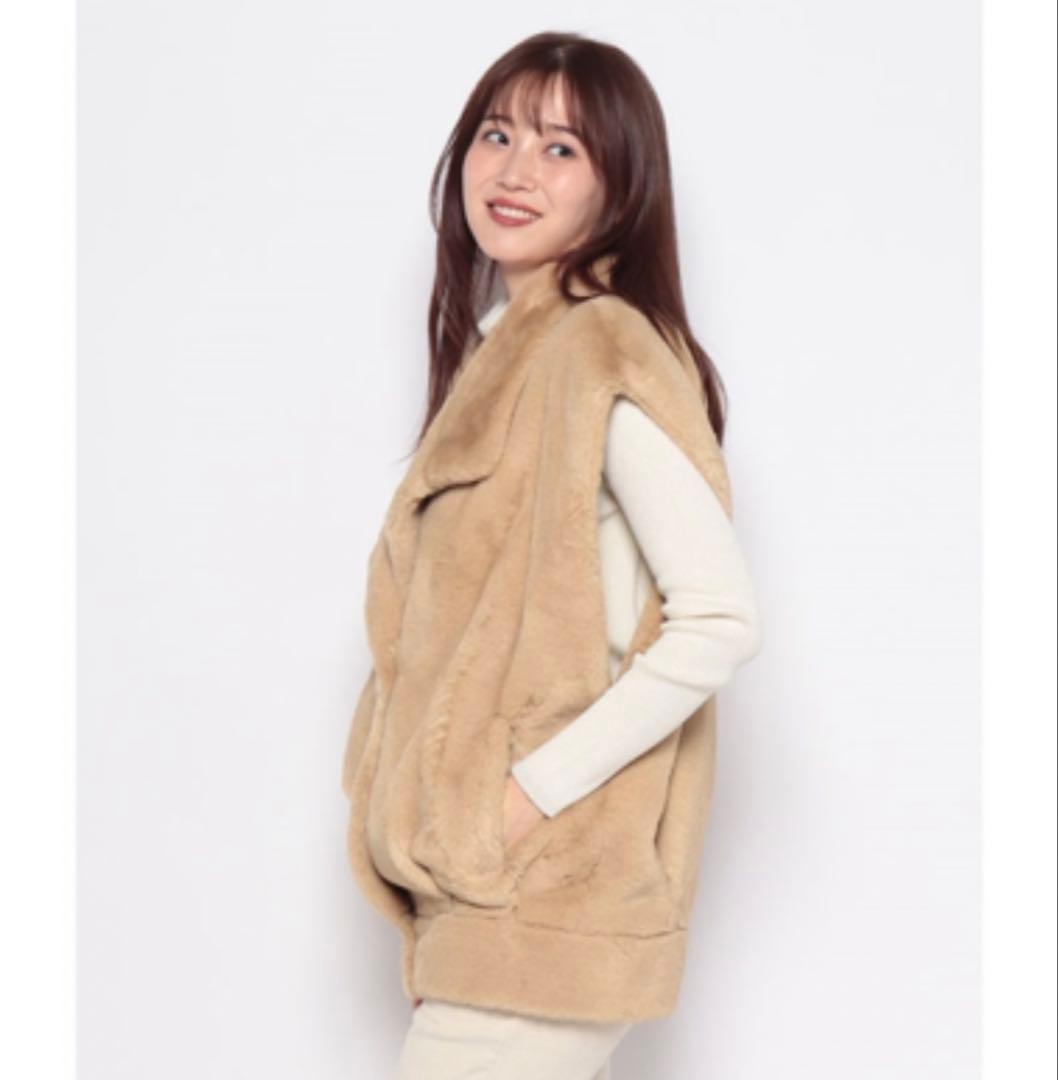 美品forte_forte 24SS フェイクファー ベスト ブルゾン