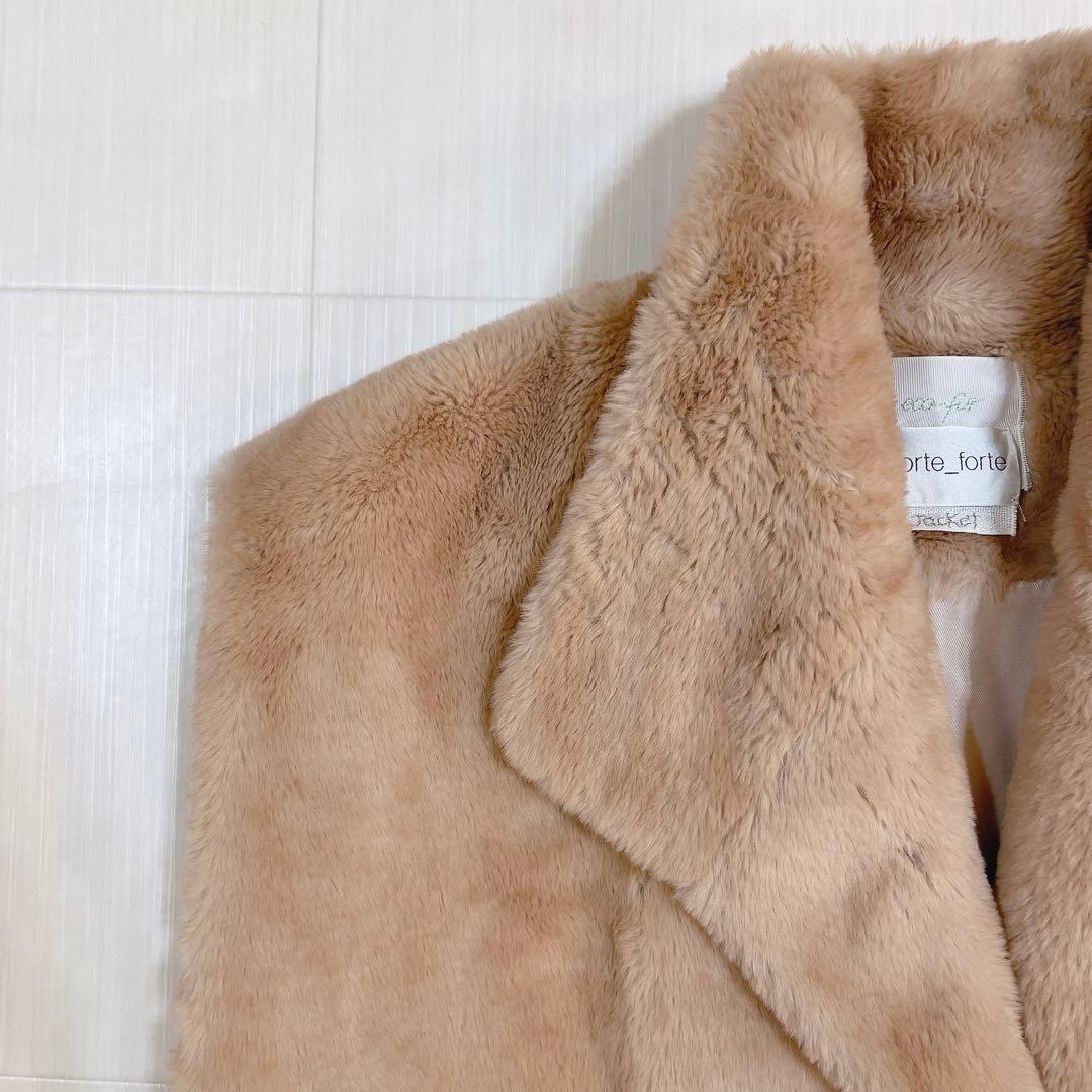 美品forte_forte 24SS フェイクファー ベスト ブルゾン