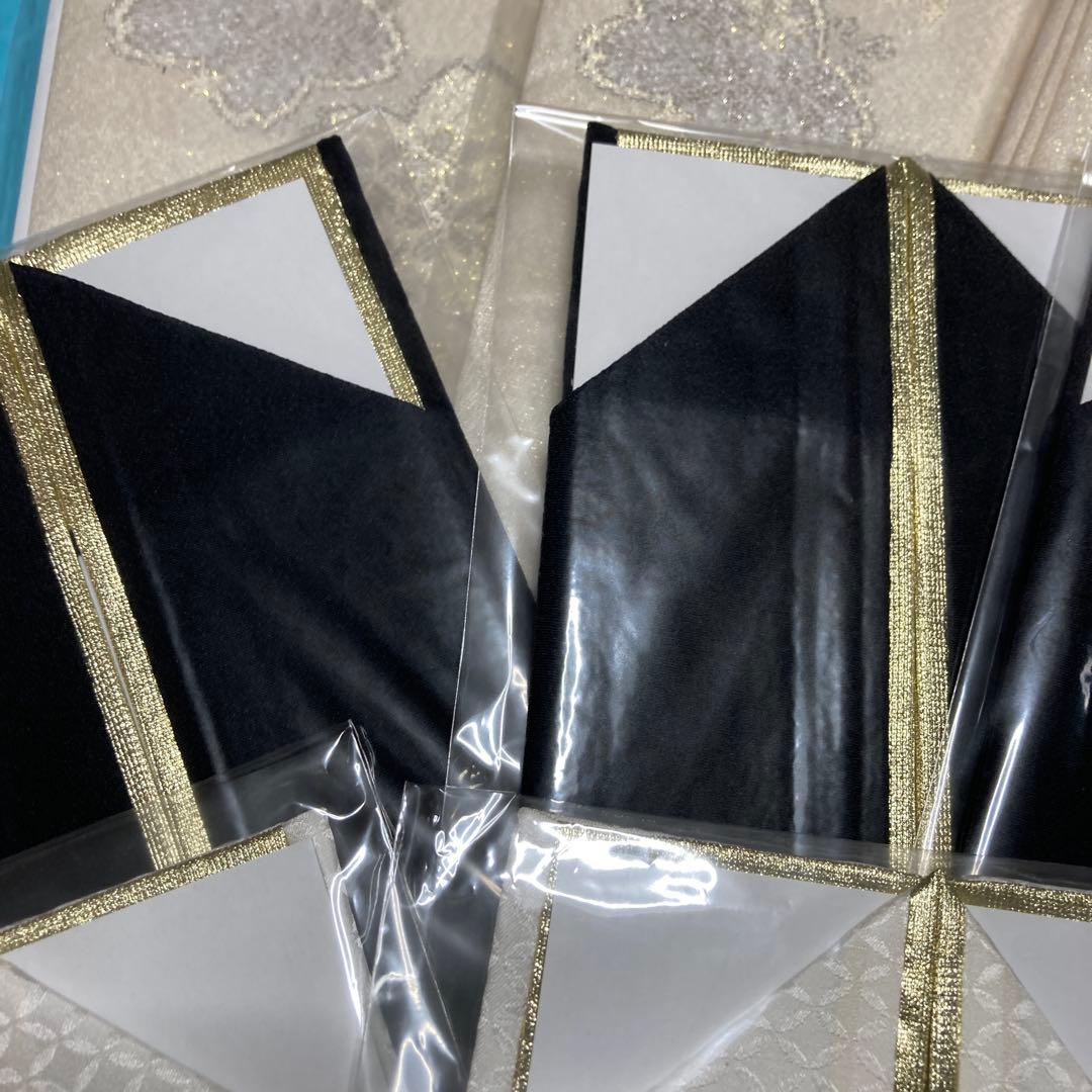 重ね襟　黒✖️金3枚、白✖️金３枚、白ラメ3枚合計9枚セット