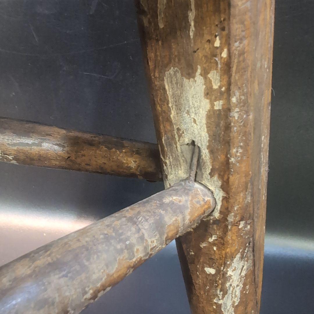 木製スツール 丸椅子 無垢材 三脚 昭和レトロ ヴィンテージ アンティーク 骨董