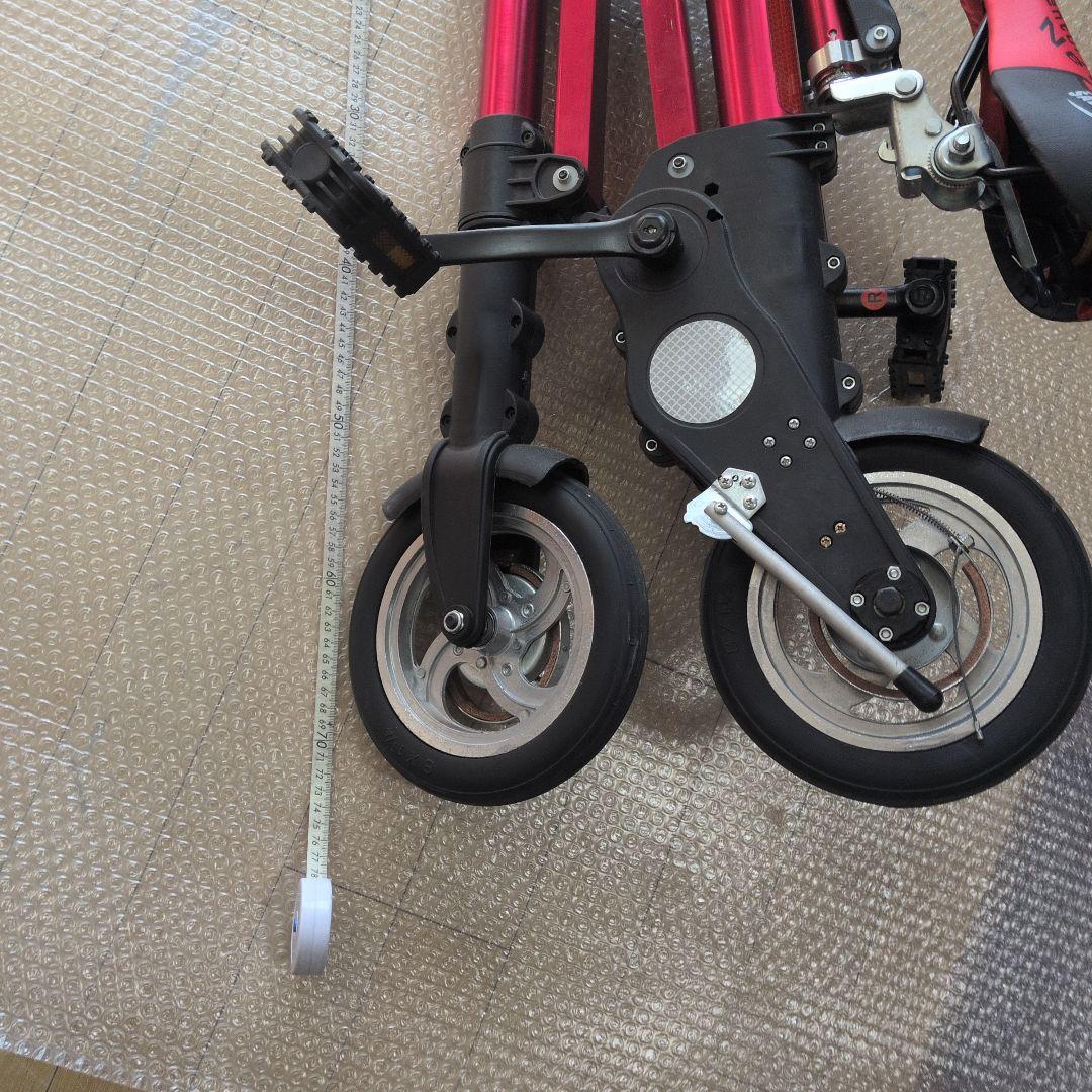 折りたたみ自転車 黒赤 コンパクト収納　 軽量 高さ4段階