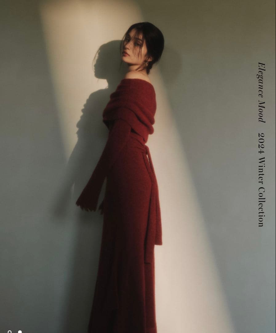 【値下げ】FRAY I.D オフショルアシメヘムニットワンピース