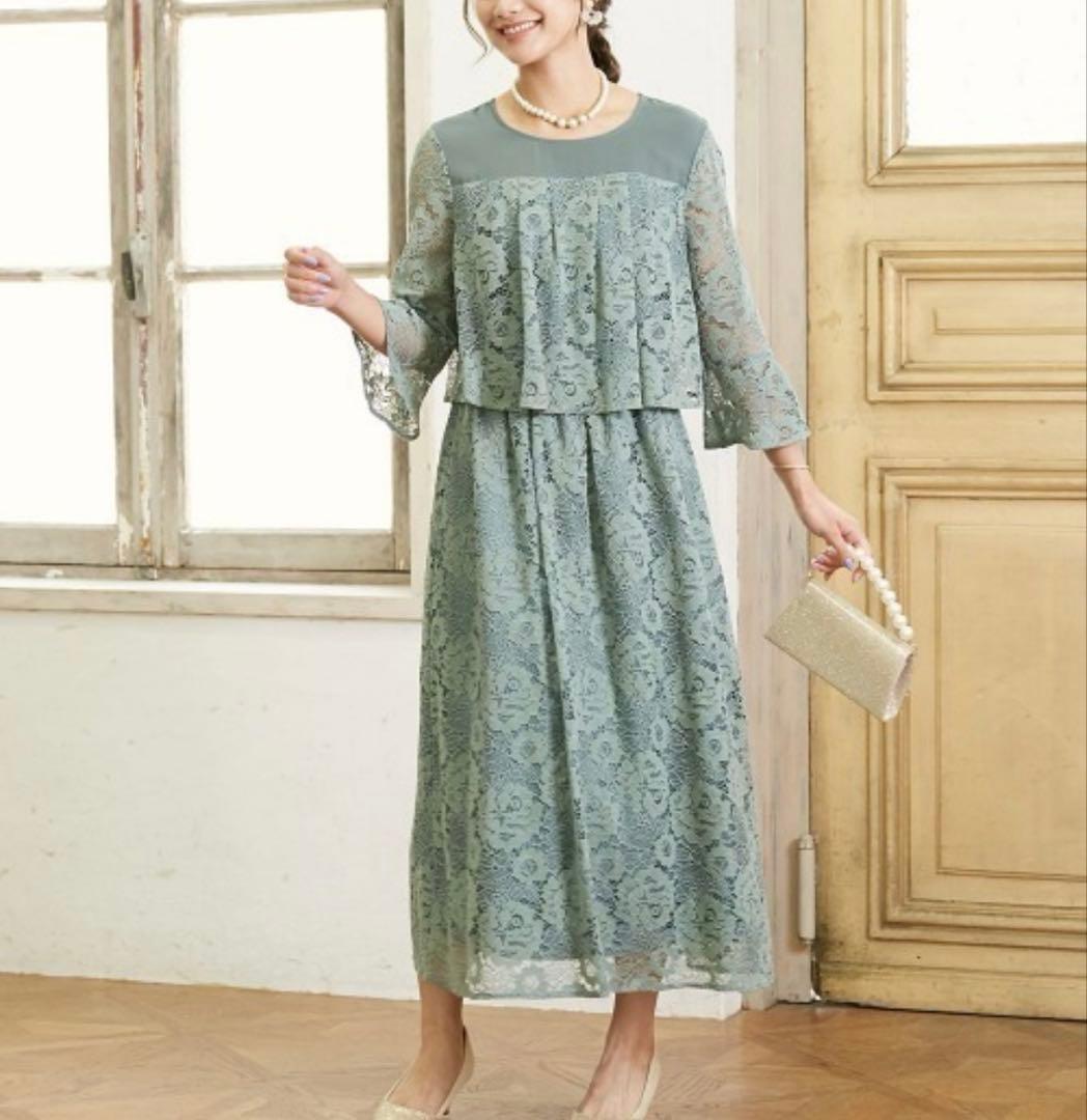 Silent Majority ドレス レース切替フレアワンピースドレス 6L