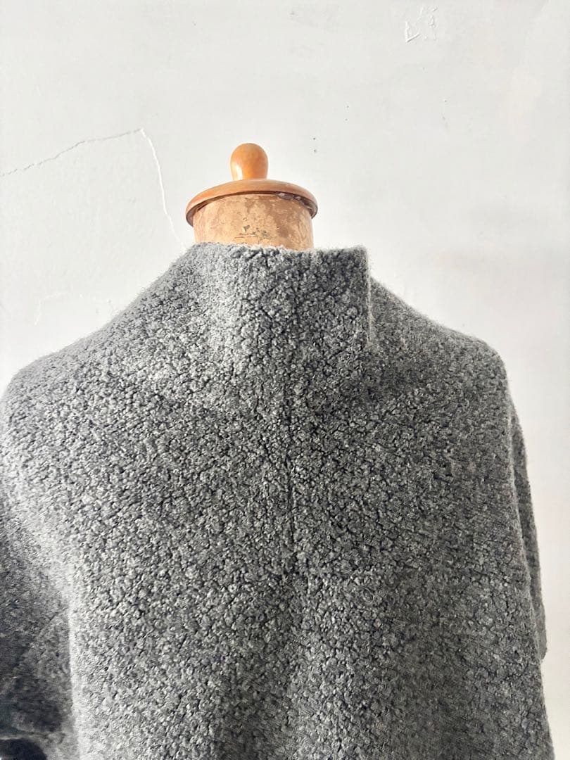 【美品】liplne リプルネ　ウールボアショールベスト　リボンテープ