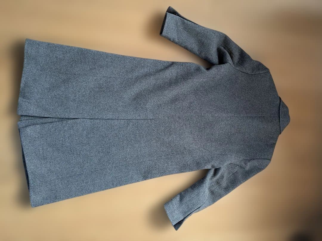 グレー ダブルブレスト ロングコート