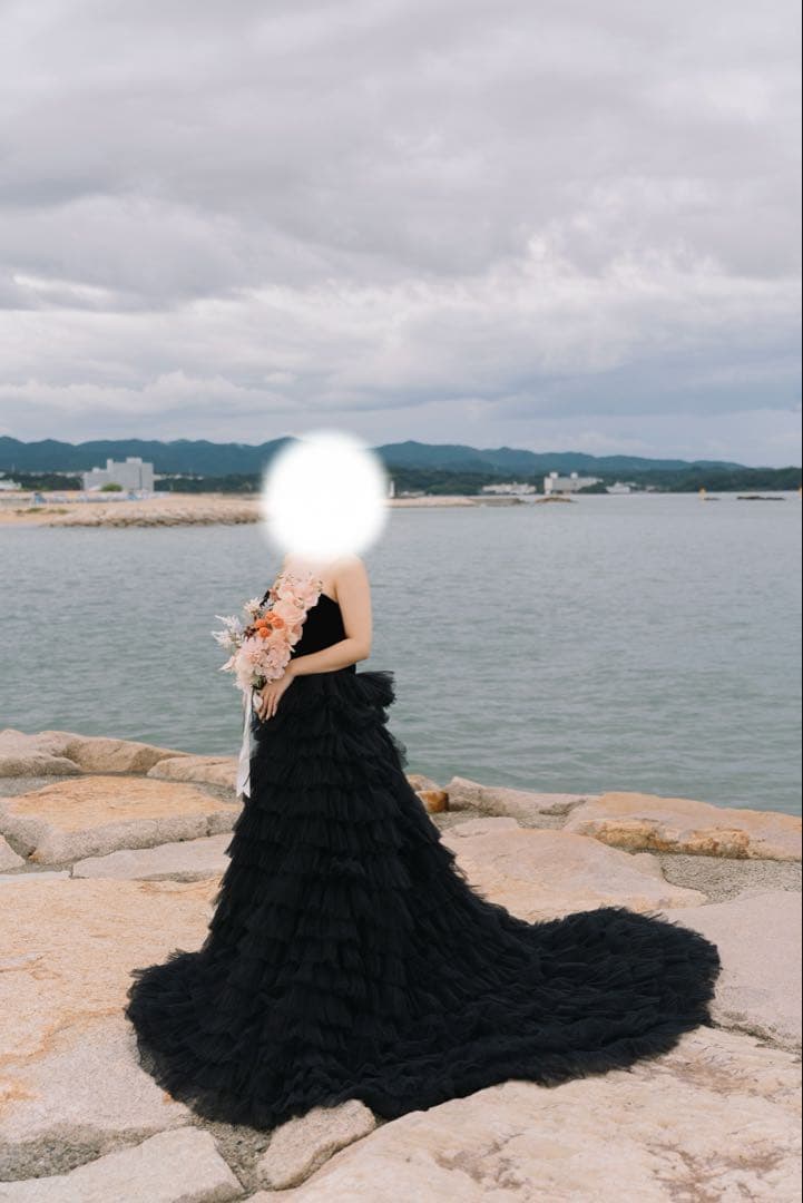 ドレスプロダクション　ベロアチュールティアードドレス（W302BK）