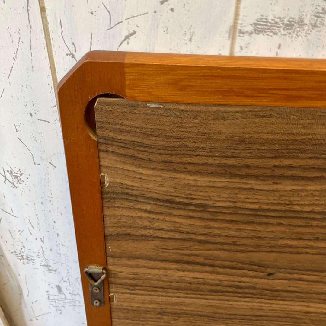 昭和レトロ 木製フレーム 隅切り 壁掛けミラー ウォールミラー 鏡 姿見 ミラー