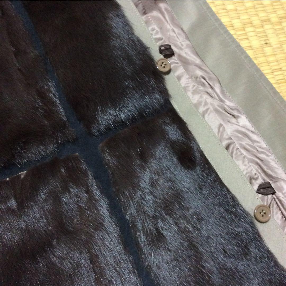 最終価格　高級品　フランス製　ロングコート30万以上 中毛皮つき取り外し可能
