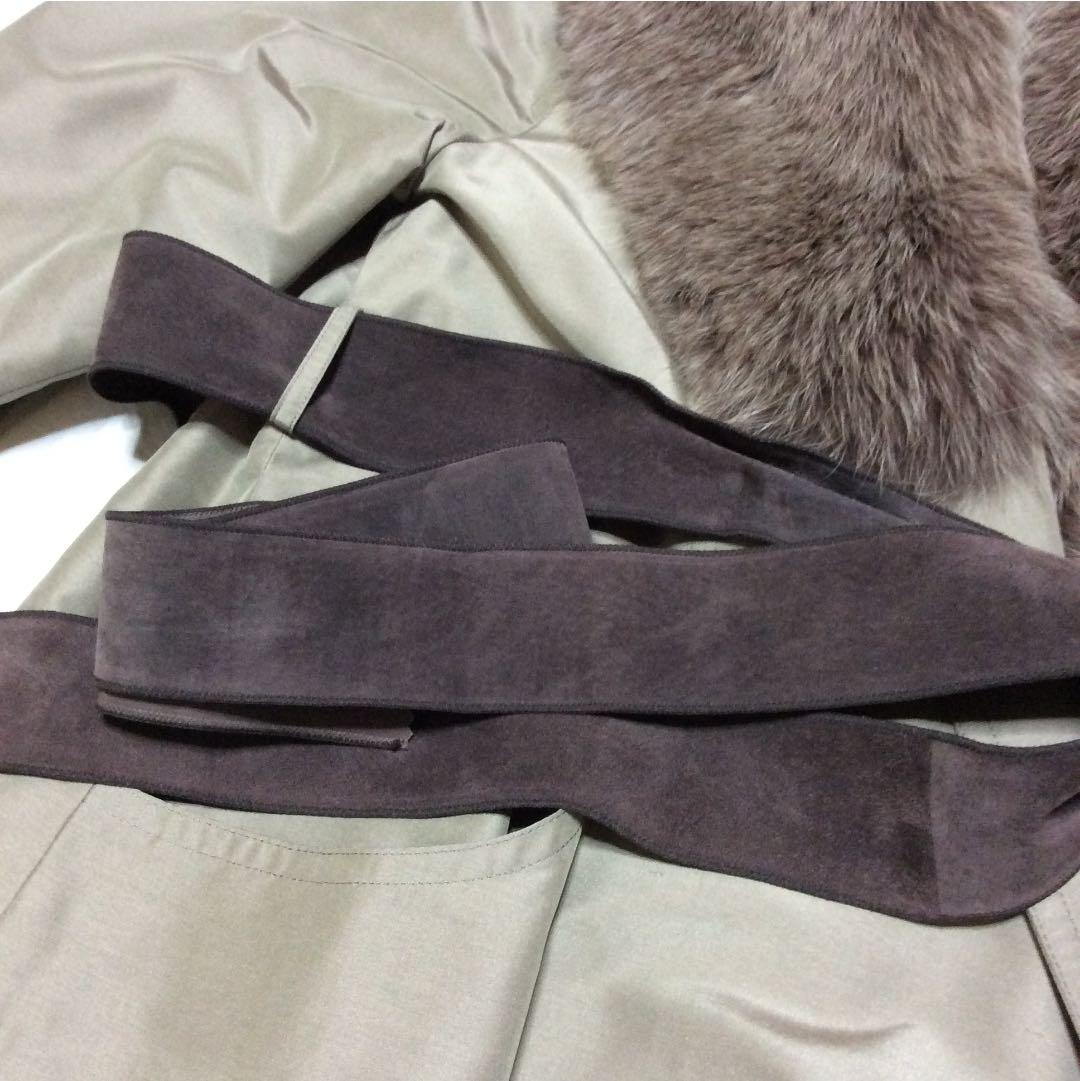 最終価格　高級品　フランス製　ロングコート30万以上 中毛皮つき取り外し可能