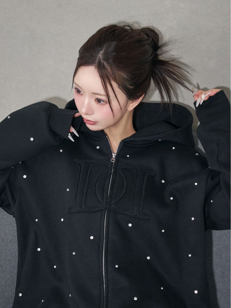 【新品未開封タグ付き】Darich DDロゴビジュージップパーカー BLK