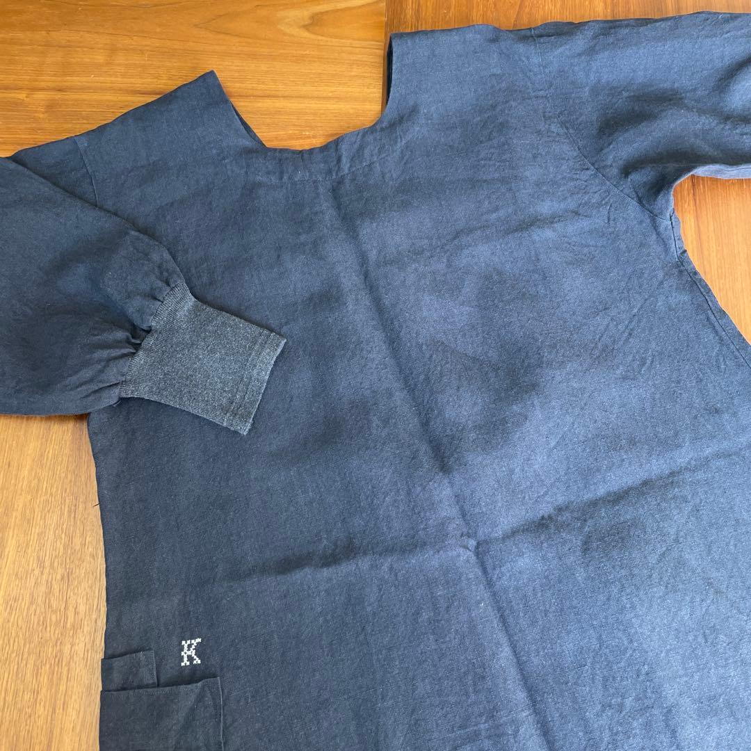 Kapok 割烹着2way ハウスワーキングコート1rd 濃紺　未使用