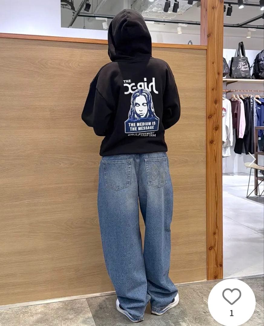 新品　X-girl FACE LOGO SWEATエックスガール　パーカー　xg