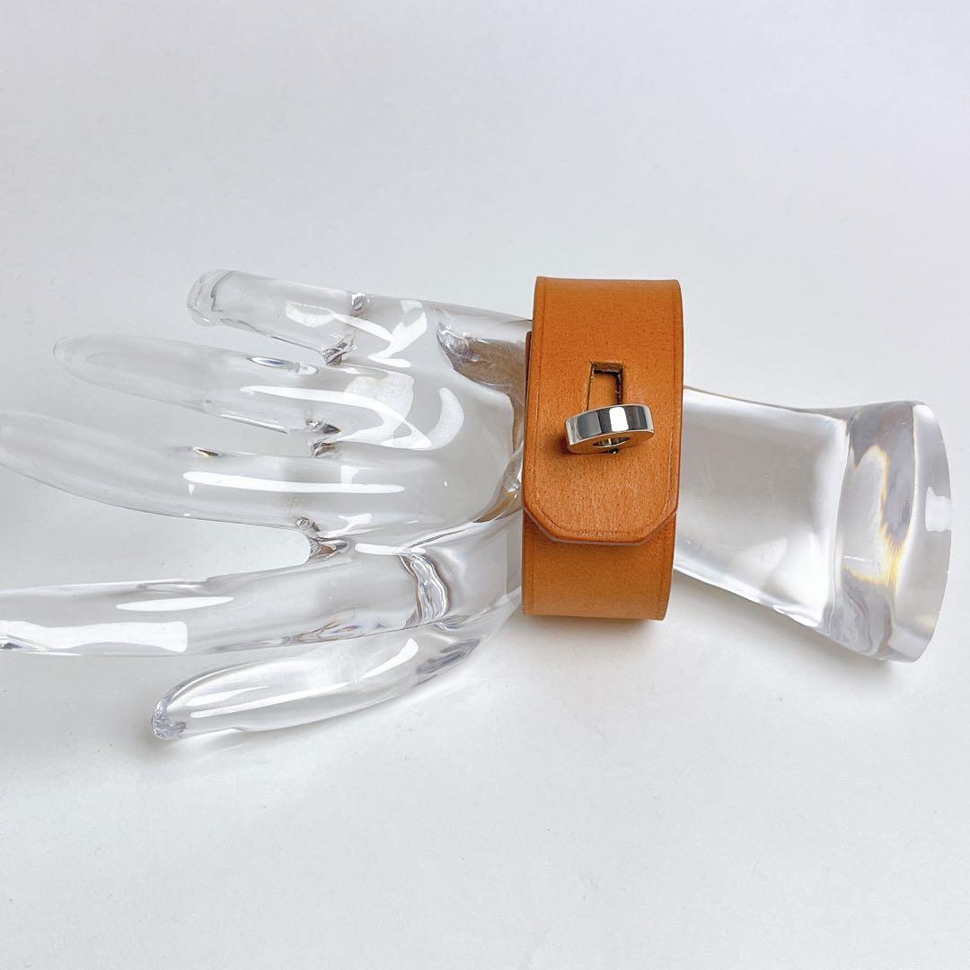 希少　エルメス　ケリー　レザー　バングル　四角R刻印　2014年　ブラウン