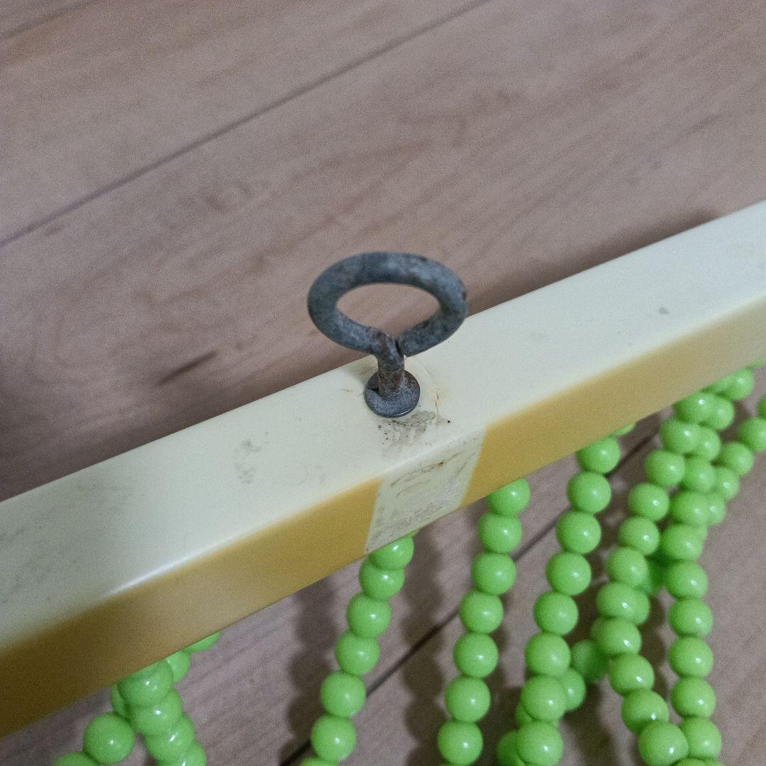 【昭和レトロ】ビーズのれん アーチ型 グリーン 当時物 レトロポップ インテリア