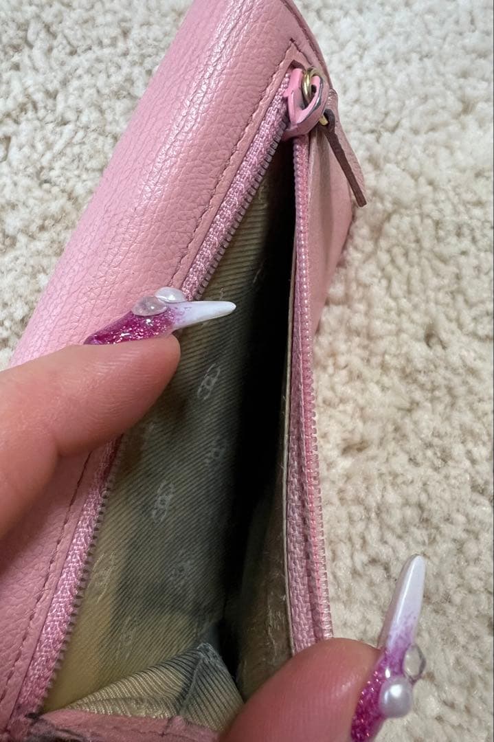 激安♡本物♡CHANEL♡ココマーク♡カードキーリングミニ財布♡ピンク