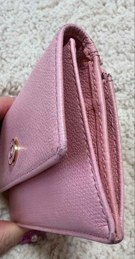 激安♡本物♡CHANEL♡ココマーク♡カードキーリングミニ財布♡ピンク