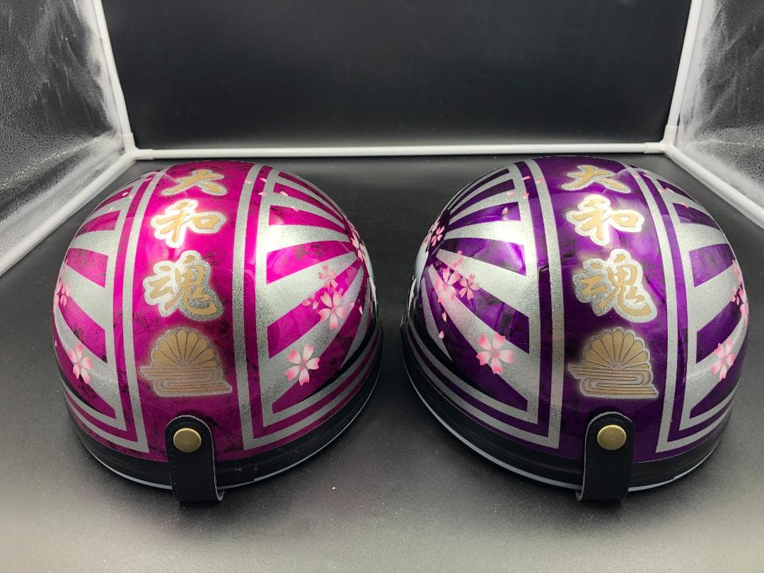 コルク半　カスタム　富士日章　三つボタン　ピンクパープルラップ　ラメ　桜　セット