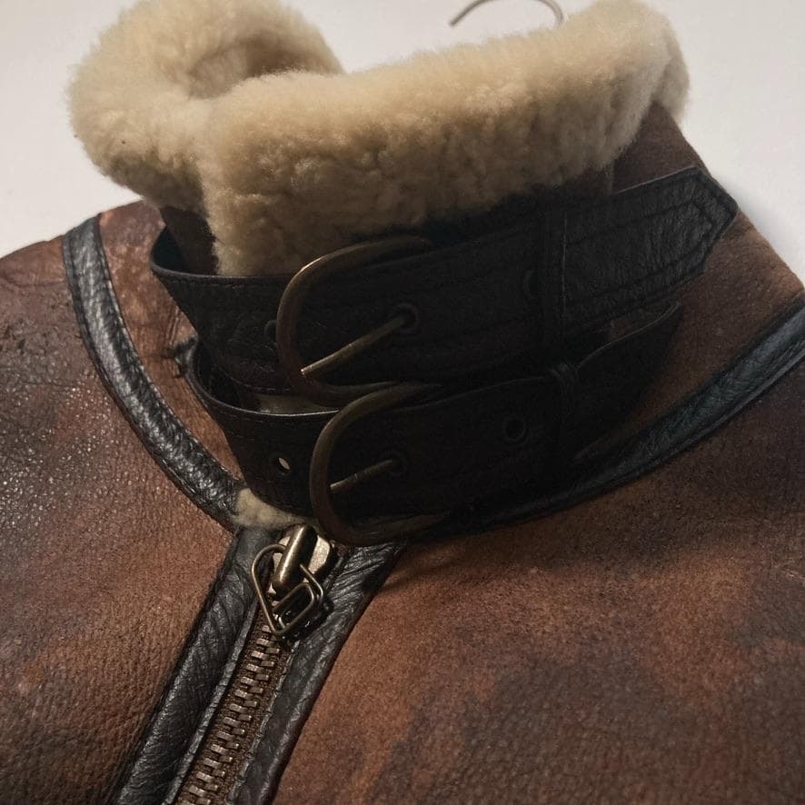 【り】グリーマン B-3 フライトジャケット L 羊革 ムートンブラウン