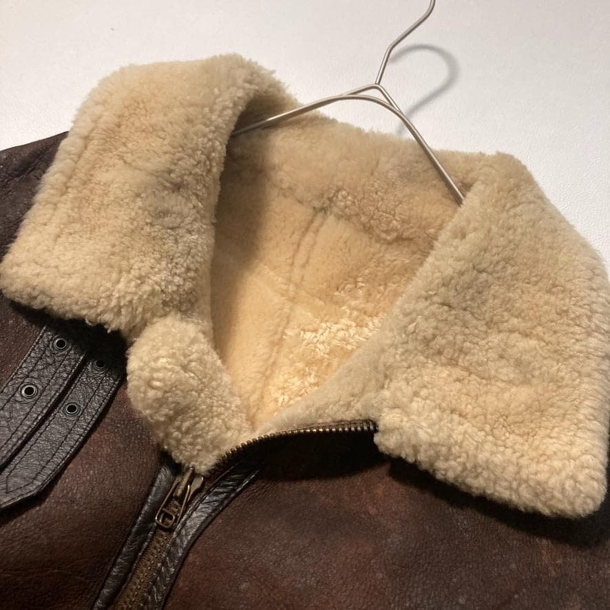 【り】グリーマン B-3 フライトジャケット L 羊革 ムートンブラウン