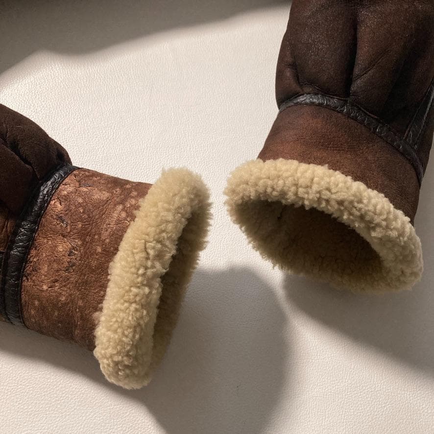 【り】グリーマン B-3 フライトジャケット L 羊革 ムートンブラウン